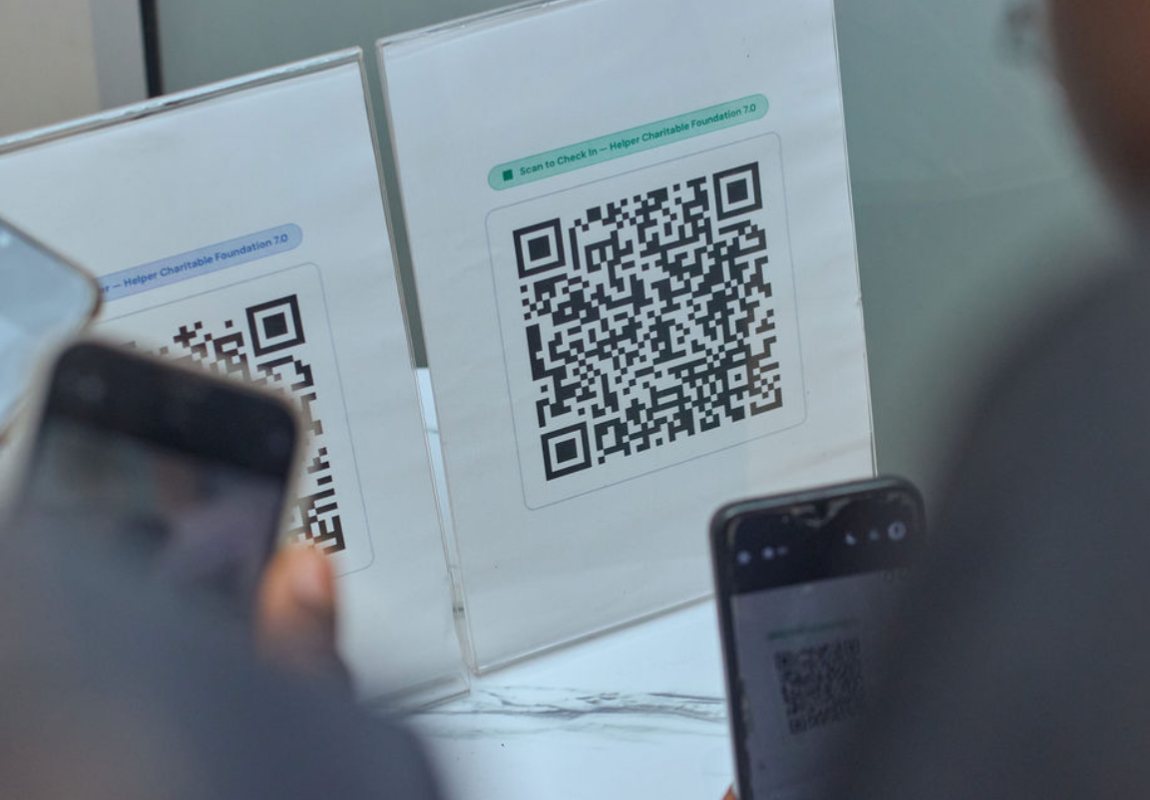 QR code check-in at an event